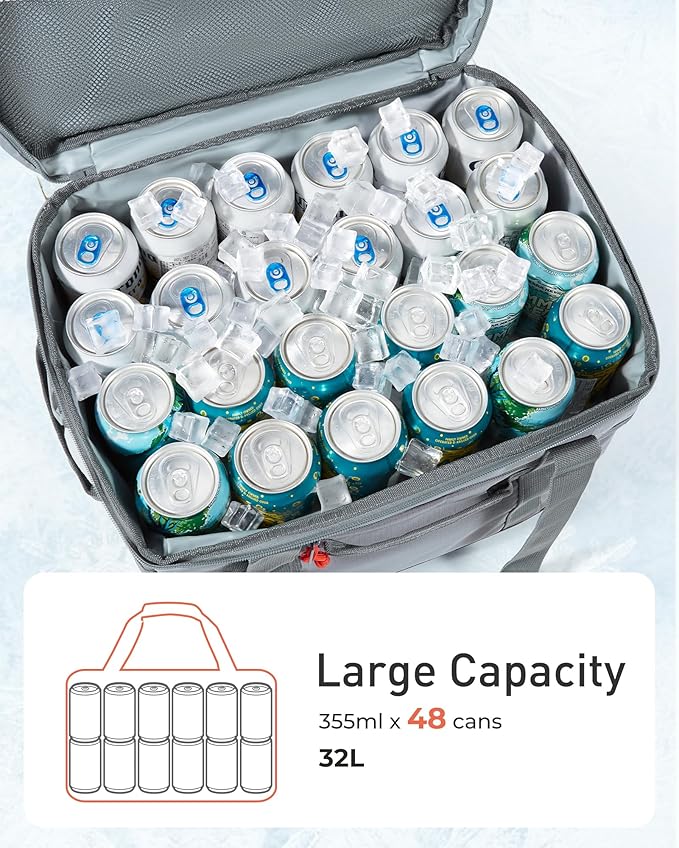 TOURIT Soft Sided Cooler Bag Insulated 48/60 Cans, Large Collapsible & Leakproof Ice Chest for Picnic, Beach, Camping, Travel