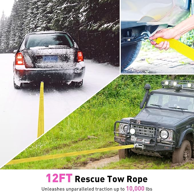 Car Roadside Emergency Kit with Jumper Cables, Car First Aid Kit Emergency Kit for Vehicles, Car Safety Roadside Assistance Kit Headlamp, Tow Straps, Gloves, Essential Car Accessories for Men, Women