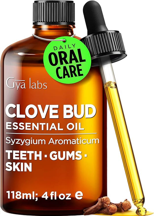 100% Pure Clove Essential Oil - 4 Fl Oz - Clove Oil for Hair, Skin, Diffuser, Aromatherapy & DIY Candle Making Scent