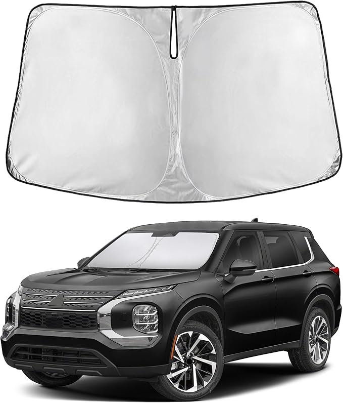 EcoNour Windshield Sunshade Compatible for Mitsubishi Outlander 2022-2024 2025 2026, Sun Visor for Front Windshield & Window Sun Shade Cover, UV Heat Blocker & Protector, Car Accessories