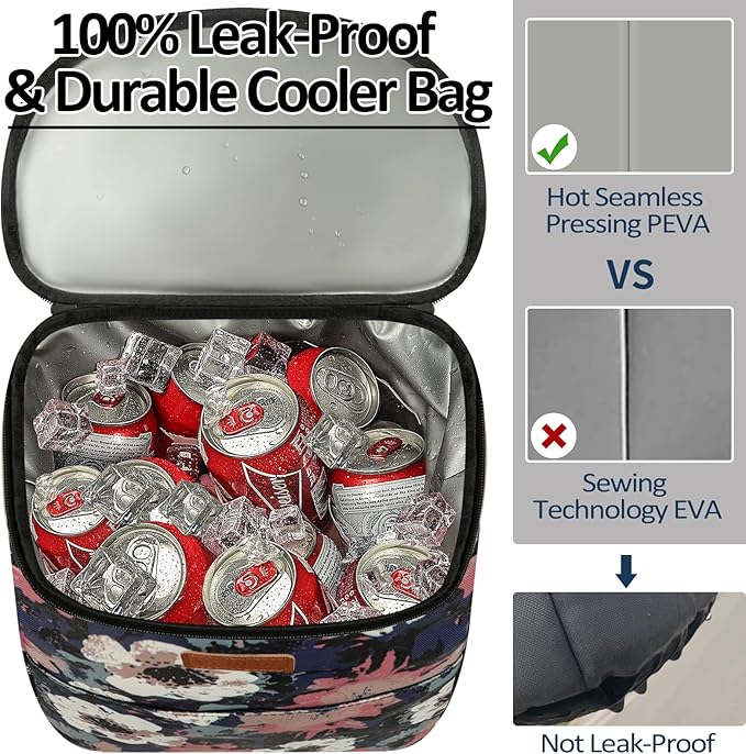 Camping Cooler Backpack 30 45 Cans, Soft Backpack Coolers Insulated Leak Proof Travel Cooler Bag Waterproof Lunch Picnic Beach Work Trip Thermal Bag Drink Beverage Beer Bag Cooler