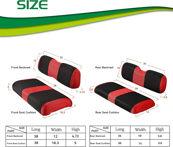 Golf Cart seat Covers for Club Car DS, Golf cart Washable Seat Cover Front with Back, Breathable Air Polyester Mesh Cloth, Cool in Summer and Warm in Winter