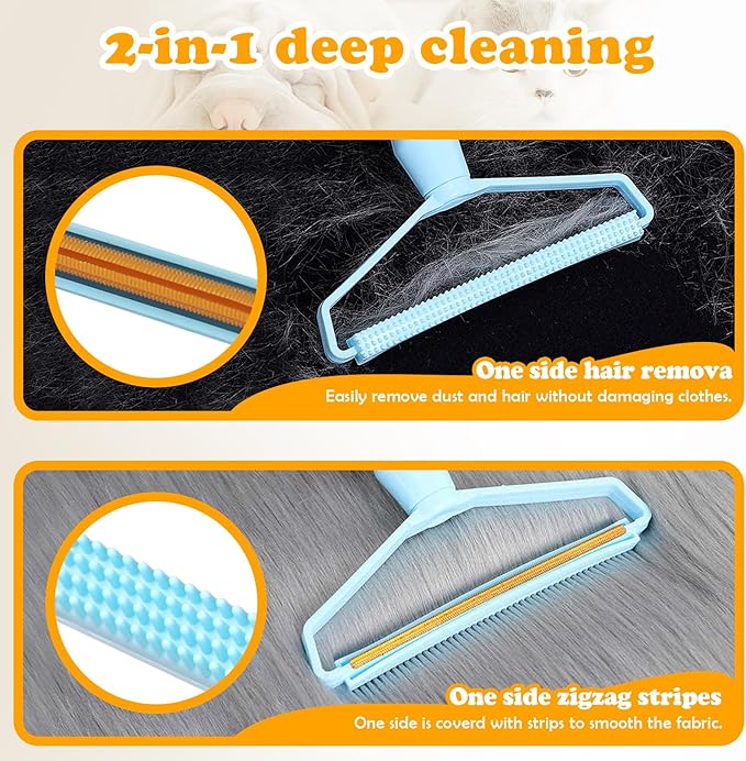 Pet Hair Removal Tool: 3 Pack Cat Dog Hair Removal, Reusable Lint Shaver Cleaner Portable Fur Remover Tool Carpet Scraper, Washable Lint Roller, Brush for Clothes, Car Mats, Couch, Pet Bed, Furniture