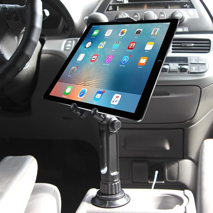 Cellet Cup Holder Tablet Mount, Car Cradle Holder Compatible for All iPad, Pro, Air, Mini Samsung Galaxy Tablet, Amazon Fire Microsoft Surface