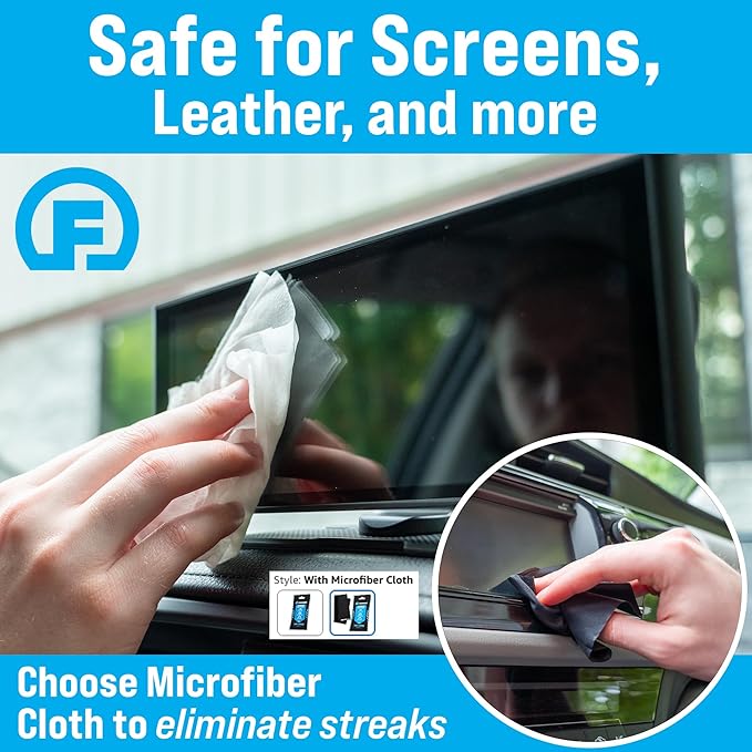 Fortress Car Interior Wipes (25 ct, Pack of 8) for Car Interior Cleaning, Dashboard, Seats, Detailing, and Steering Wheel [Travel Size] Skin-Safe Car Interior Cleaner Supplies