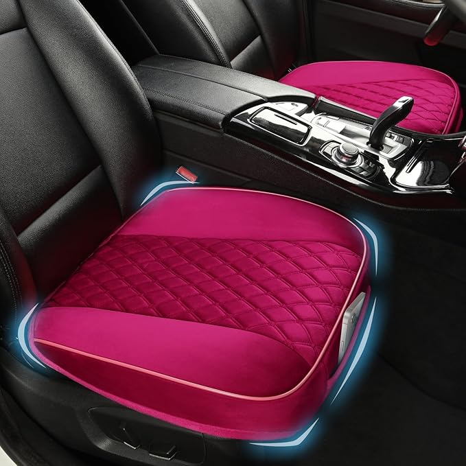 West Llama Front Car Seat Cover Protector, Comfortable Velvet Bottom Seat Cover Fits 95% of Vehicles,Cars,SUVs,Sedans,21.26 × 20.86 Inch(2PC-Pink)