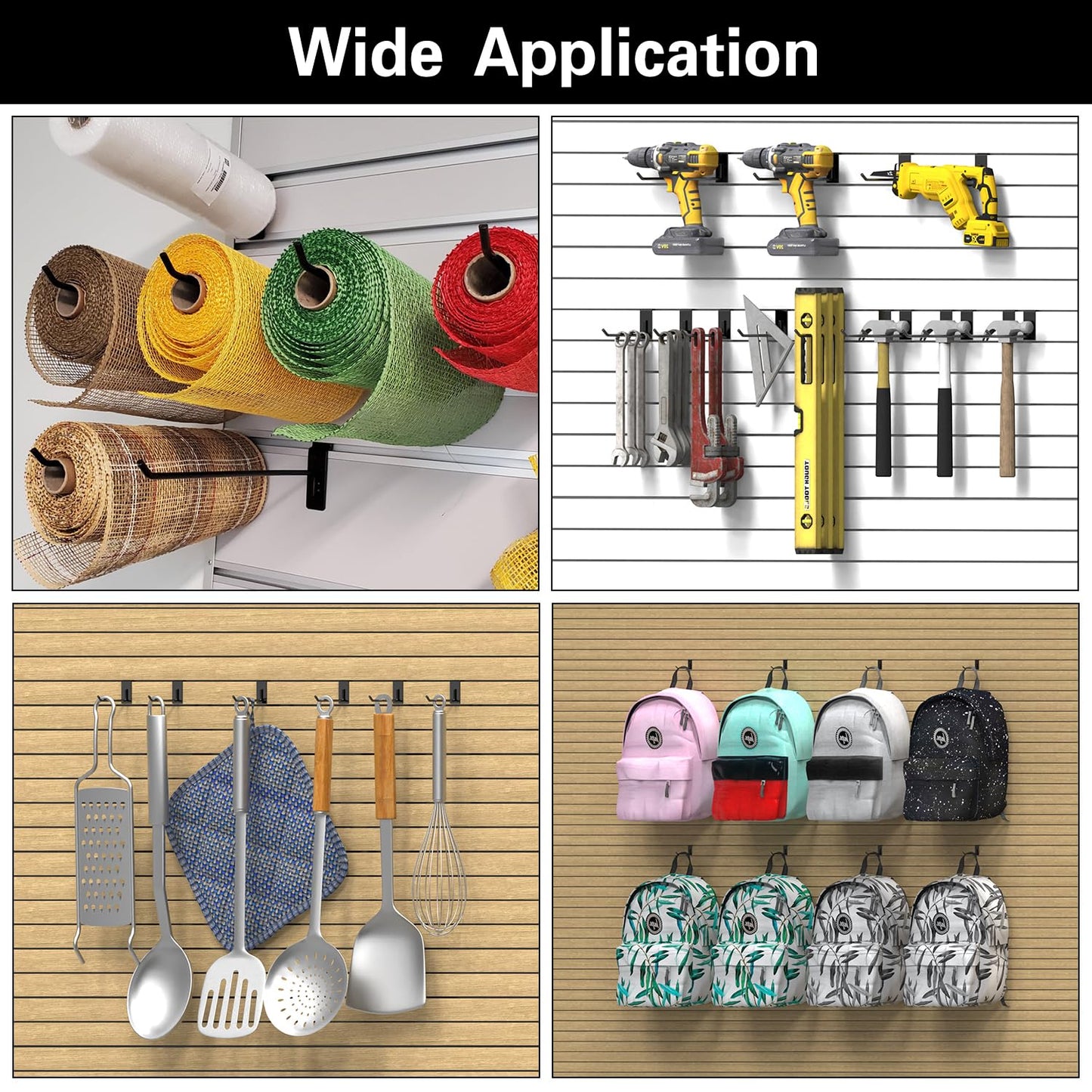 3-H Slatwall Accessories - 30 Pack, 4 Inch Slat Wall Hooks & Hangers, Heavy Duty, Proslat Compatible