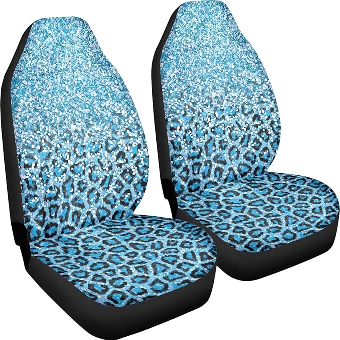 Leopard Print Universal Car Seat Covers Front Seats Only,Fit Most Cars,Sedan,Truck,SUV