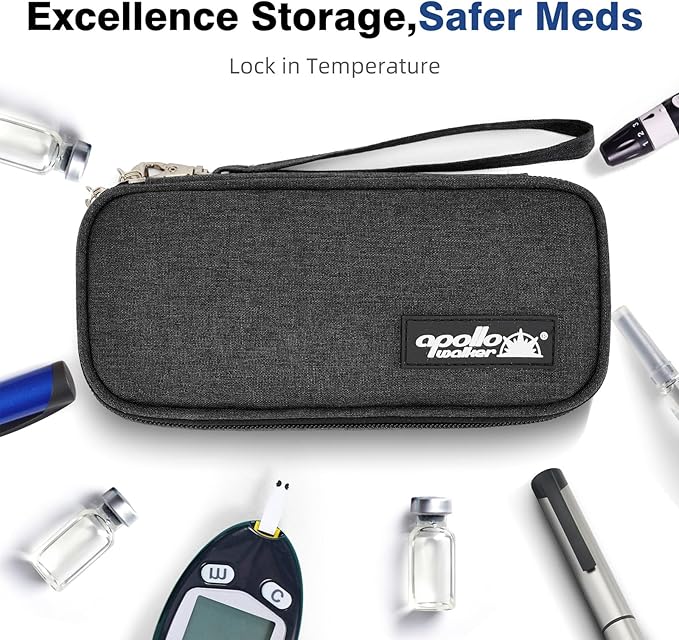 apollo walker Insulin Cooler Travel Case Diabetic Medication Cooler with Ice Packs and Insulation Liner insulin cooler travel case tsa approved