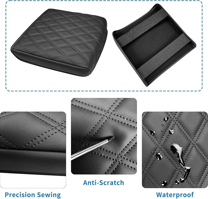 Xaido Center Console Cover for 2021-2025 2026 Ford F150 & 2022-2025 2026 F150 Lightning Work Surface Console Accessories, Leather Armrest Protector Pad (Only fit for Work Surface Console)