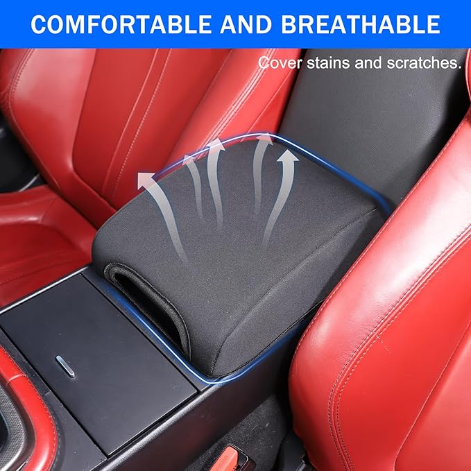 Daeiclru Car Armrest Cover Compatible with Jaguar F-Type 2013-2022, Center Console Cover, Arm Rest Cushion Pad, Car Armrest Seat Box Cover Protector Accessories (Cloth Material)