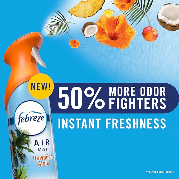 Febreze Air Mist, Air Freshener Spray, Odor Fighting Room Spray, Deodorizer for Home Bathroom Kitchen Office Apartment Dorm Room Classroom, Linen & Sky Scent, 8.1oz (Pack of 2)
