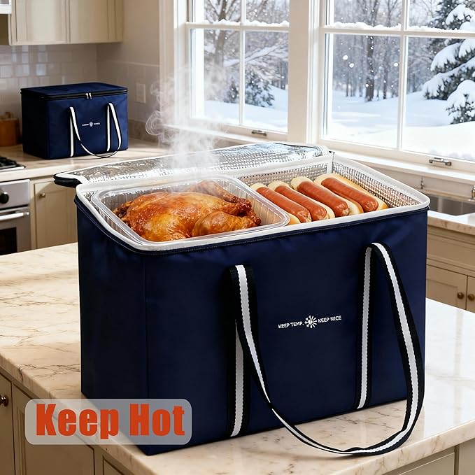 modscape Large Heavy Duty Insulated Grocery Bags–Delivery Bags with Hard Bottom Food Transport,Thermal Bags for Cold and hot Food, Collapsible Cooler for Shopping & Travel, Camping & Beach