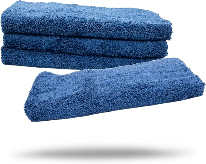 Maxshine 500GSM Edgeless Microfiber Towel for Car Detailing - Blue, 16”x24” (40x60cm), High-Absorbency & Ultra-Soft for Car Detailing & Polishing