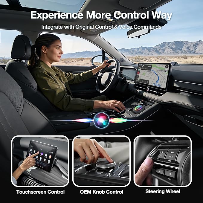 Magic Box 2026 Wireless CarPlay Adapter, AI Box Android Auto Supports Strea-ming Video for TikTok/YouTube, USB for Offline Media, Screen Mirroring Car Adapter for Factory Wired Car Play