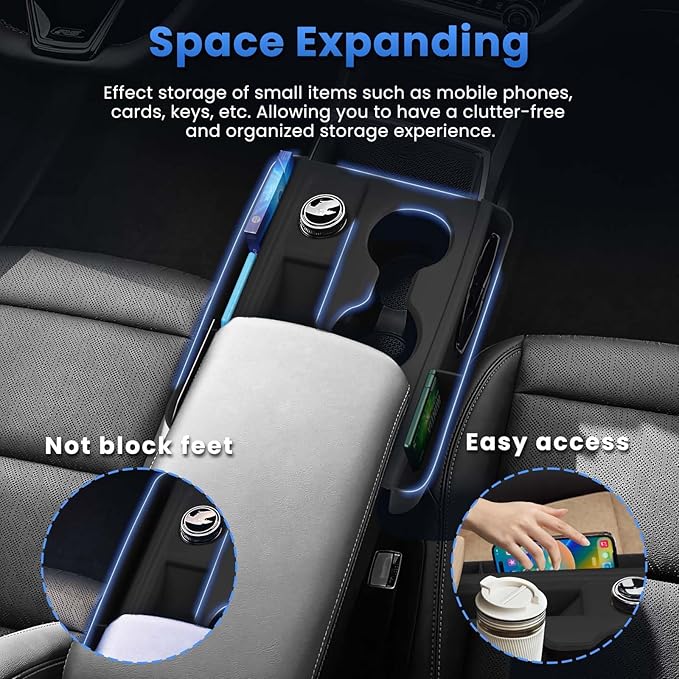 Autorder Silicone Center Console Organizer for 2025-2026 Chevy Chevrolet Equinox Accessories Anti Scratch Protective Pad Cover Storage Box Silicone Shift Panel Trim Cover(Not for Equinox EV)
