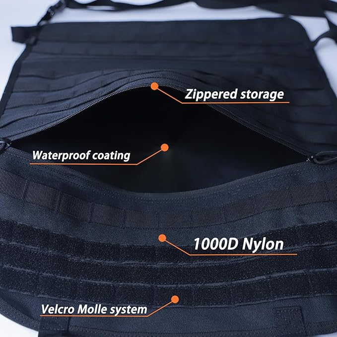 Car Seat Back Organizer, Tactical Molle Vehicle Panel Universal Fit Car Backseat Cover Protector MOLLE Vehicle Panel for Universal Fit SUV Truck and most models (Black)