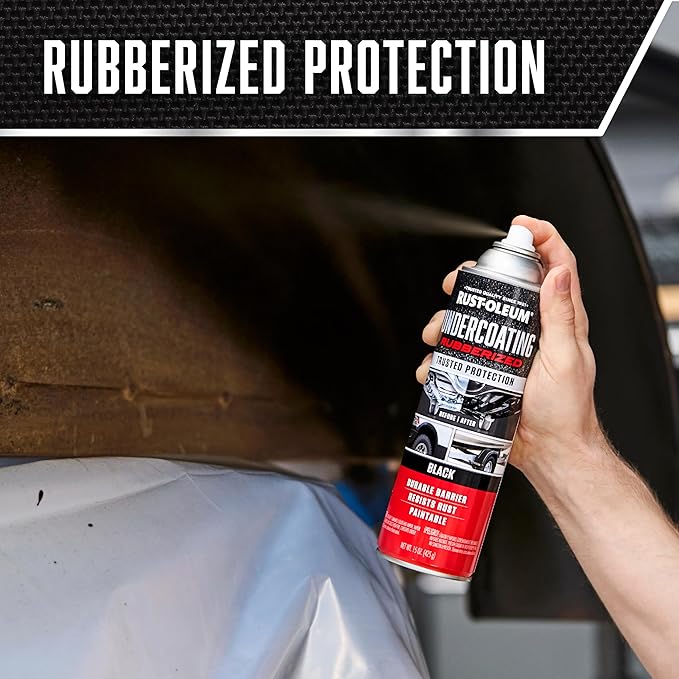 Rust-Oleum 248657-6PK Stops Rust Undercoating Spray, 15 oz, Rubberized Black, 6 Pack