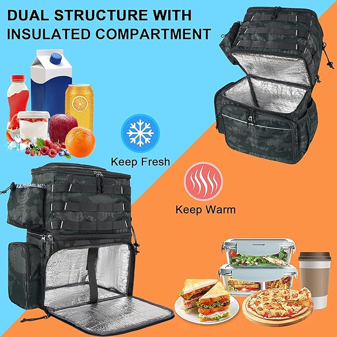 MATEIN Fishing Backpack, Water Resistant Tackle Storage Bag with Rod Holders & Cooler, Fishing Gifts for Men
