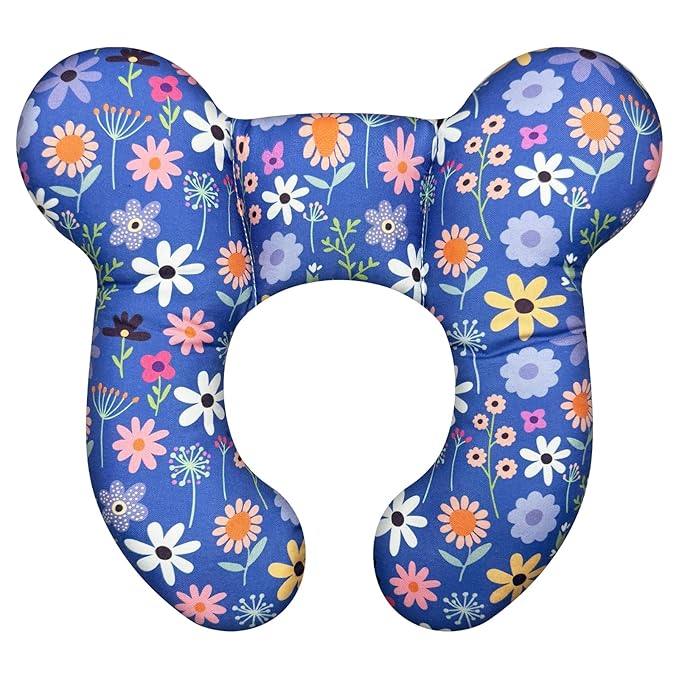 Baby Neck Pillows - Upgraded Toddler Travel Cushion for Toddler Head and Neck, Infant Neck Pillow for Car Plane Stroller Pushchair - Flower D