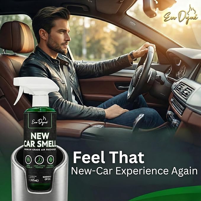 New Car Smell Spray (16oz) – Long Lasting Air Freshener for Cars, Eliminates Odors, Fresh New Car Scent Like Dealership Finish, Made in USA
