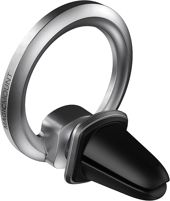 Scosche MagicMount MEMSV Elite2 Magnetic Phone Mount for Car Vent, MagSafe Phone Holder with 360° Adjustable Magnet Head, Cell Phone Stand Compatible with iPhone 16/15/14/13/12 & MagSafe Case, Silver