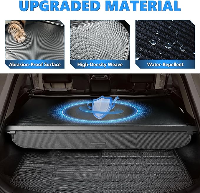 MIALUTY® Cargo Cover for 2023-2026 Honda CRV Retractable Trunk Cover CRV Accessories Anti-Peeping Anti-Theft Privacy Screen,Trunk Luggage Shield Shade Carbon Fiber Texture