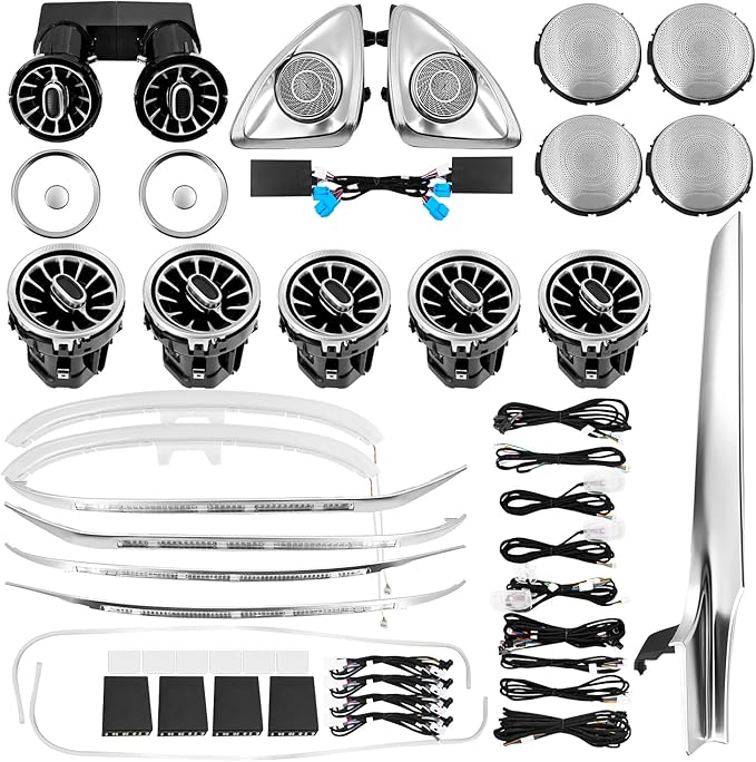 Ambient Lighting Kit 64 Colors Compatible with Mercedes-Benz GLC X253 2015-2022 Without OBD Tool