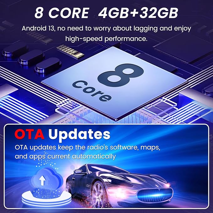 8Core+4GB RAM Android 13 Car Radio for Dodge RAM 1500 2500 3500 2009-2012: 1280 * 800 IPS Touchscreen Car Stereo Replacement with Wireless CarPlay Android Auto HD Backup Camera Bluetooth GPS FM RDS