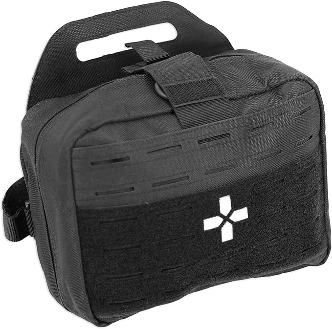 Lightning X Premium Rip-Away Individual First Aid Kit for Vehicle Head Rest - Stealth Black