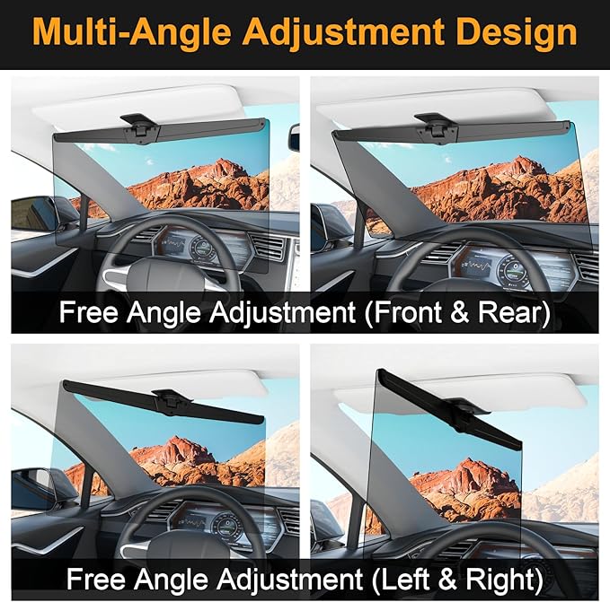 Veharvim Sun Visor Extender for Cars, Polarized Car Visor Extender Sun Blocker UV400, Adjustable Visor Extension, Clip on Sun Visor for Car, Universal, Glare, UV Protector (X-Large(1 Pack))