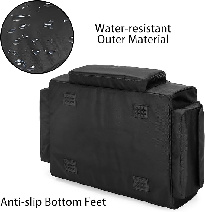 samdew Underseat Storage Bag Fit for SuperCrew Cab, Truck Under Seat Organizer with 1 Detachable Inner Divider & Anti-Slip Bottom for Full Size Trucks, Black
