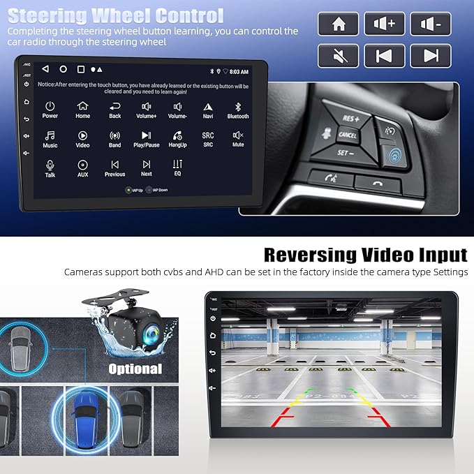 4 Core+64G Car Stereo Radio for Honda Civic 2006-2011 with Wireless Carplay Android Auto,10.1" Android 15 Touchscreen Car Radio with WiFi GPS Mirror Link Bluetooth EQ FM RDS SWC + Backup Camera