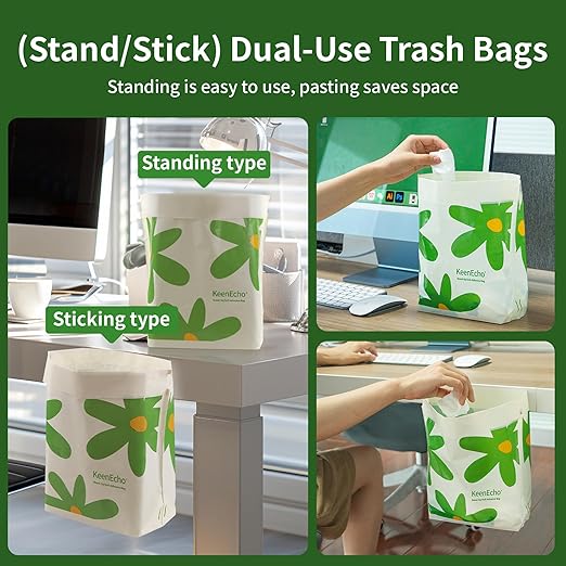 Disposable Car Garbage Bin Bags, Vomit Trash Bags made with Recycled HDPE for Boat, Plane, Travel, Camping, Bedroom, Study Room, Office and Car, 20 pcs