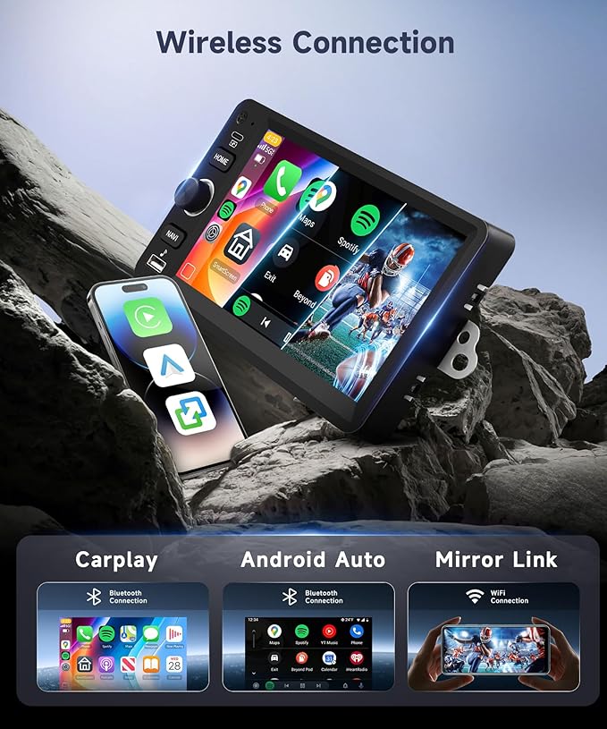 4G+64G Android Car Stereo for Chevrolet Chevy Silverado Impala Tahoe GMC Sierra Yukon Hummer H2 with Wireless CarPlay Android Auto, 7” Touchscreen Car Radio GPS WIFI SWC BT 32EQ Backup Camera