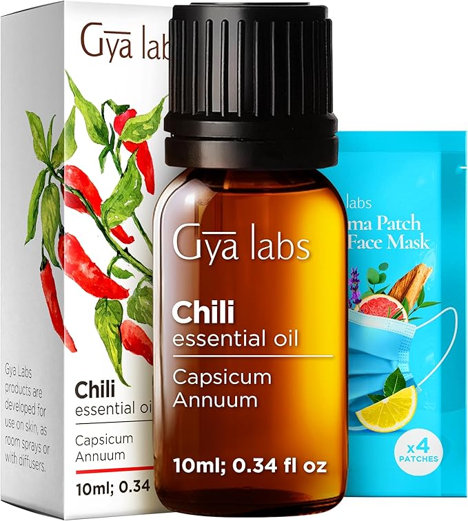 100% Pure Chili Essential Oil - 0.34 Fl Oz - Chili Oil for Hair, Skin, Diffuser, Aromatherapy & DIY Candle Making Scent