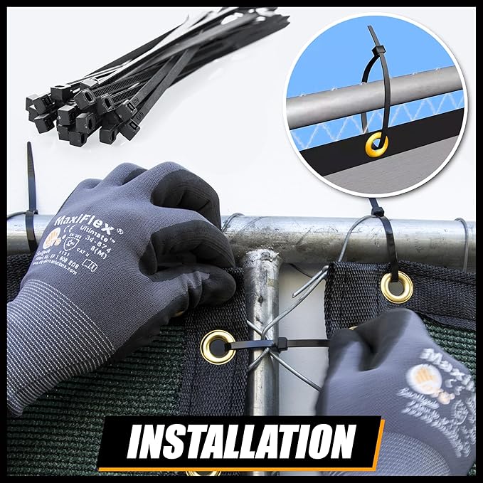 Royal Shade Custom Size 5' x 144' Green Fence Privacy Screen Windscreen Cover Netting Mesh Fabric Cloth - Cable Zip Ties Included (We Make Custom Size)