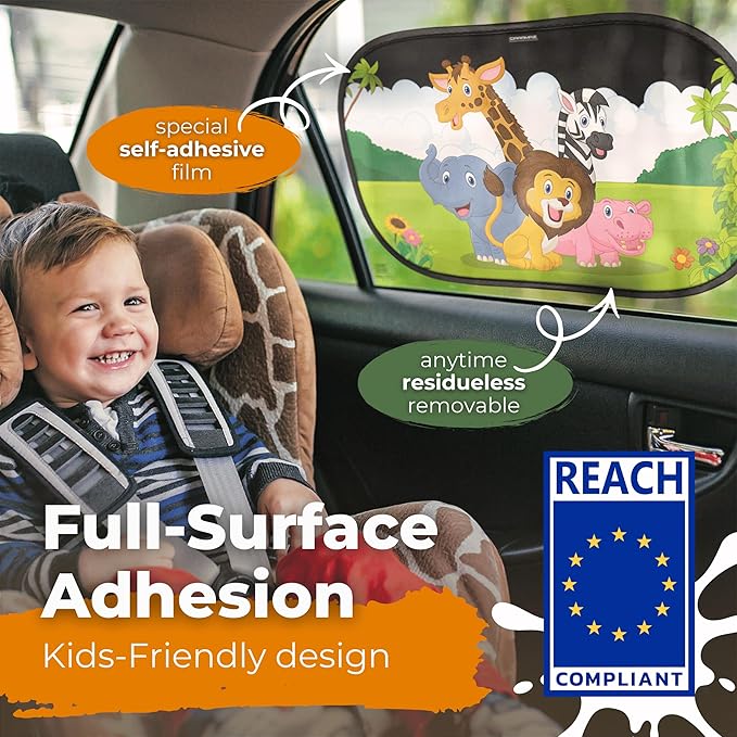 Car Window Shade for Baby with Certified UV-Protection 2 Pack - 20"x12"