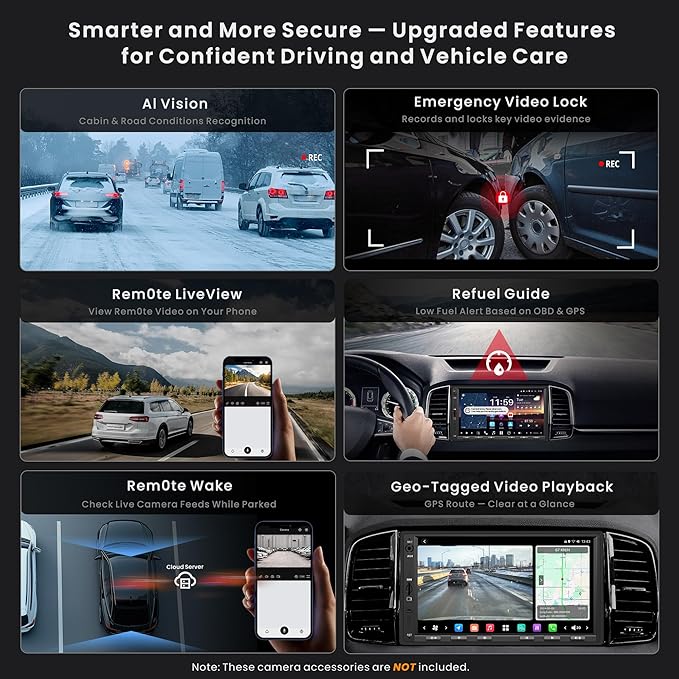 ATOTOZONE X10 9" Double DIN Car Stereo, 8G+128G Android Head Unit, AI Agent, Re-Mote Wake, Golden Hour Alert, AI Vision, 7.1.2-Ch Audio, Hi-Volt RCA, HDMI in, ADS Protocol,4G LTE, Wireless CP & AA