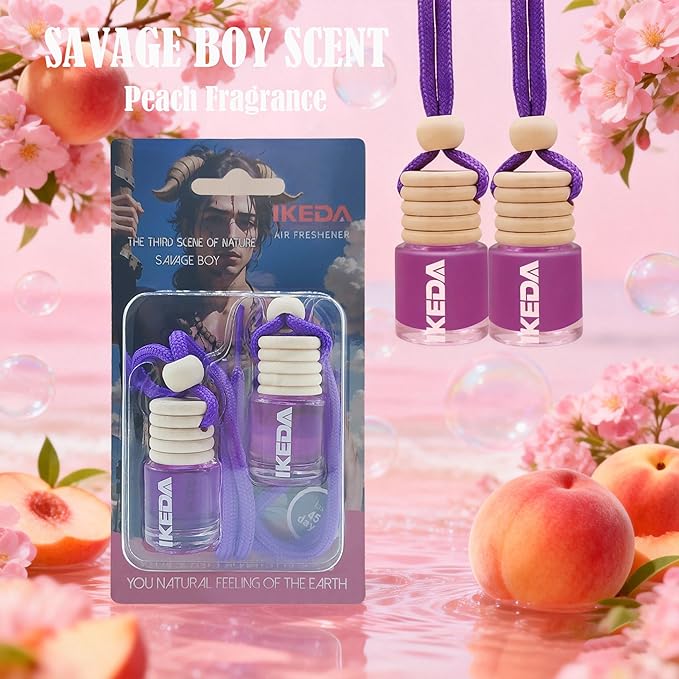 Car Air Freshener 4ml Car Scents | 45-Days Keep Fragrance | Automotive Hanging Diffuser Bottles | Remove Auto Odor Long-Lasting Fresh Air for Home Deodorizer (6pcs Savage Boy)