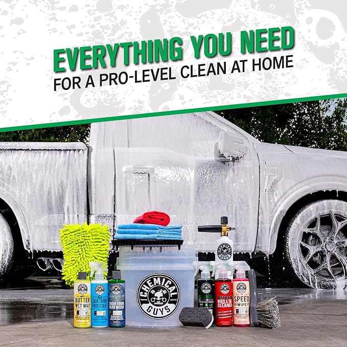 Chemical Guys 16-Piece Arsenal Builder Car Wash Kit with Foam Cannon, Bucket, and 6 x 16 oz Care Chemicals - Car Detailing Kit Works with Pressure Washers, Trucks, SUVs, Motorcycles, and More
