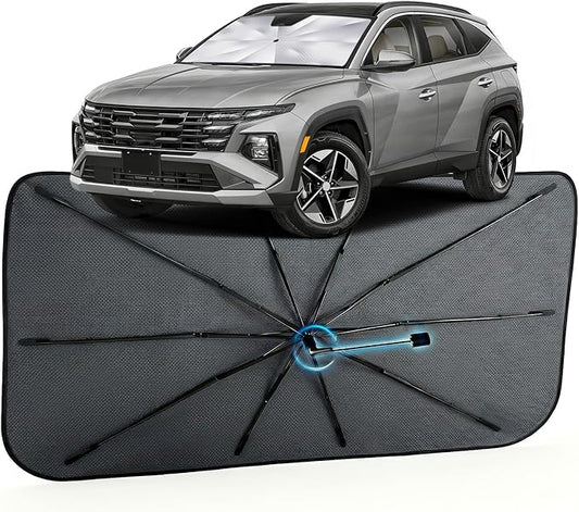 Car Windshield Sun Shade for Hyundai Tucson 2022-2026 –[Reflective Coated Fabric] Sunshade Umbrella for Front Window, Car Shades Sun Visor Keep Car Cool and Protects Interior, 1:1 Exact Fit