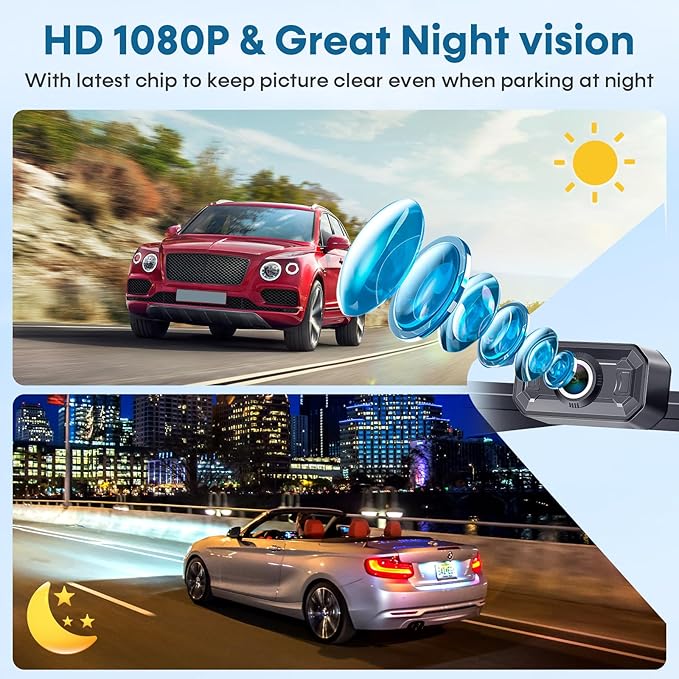 Wireless Backup Camera for Trucks: 5 Inch 1080P HD Display, Backup Camera for Car,Truck, IP69K Waterproof, Night Vision, Dual-Camera Support, DIY Installation, Customizable Parking Lines Befumly H21