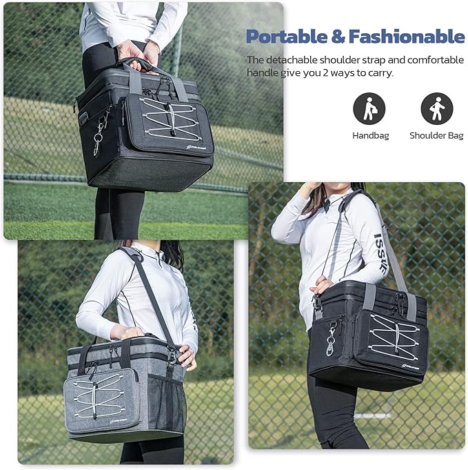Maelstrom Portable Collapsible Soft Cooler Bag – 24/30/60 Cans Double-Deck Leakproof Ice Chest for Beach, Camping & Grocery