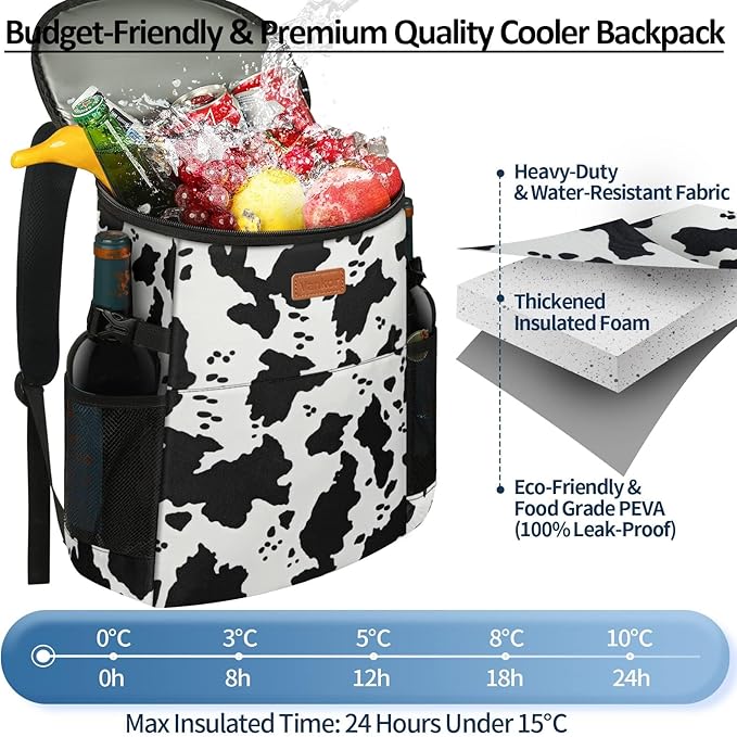 Camping Cooler Backpack 30 45 Cans, Soft Backpack Coolers Insulated Leak Proof Travel Cooler Bag Waterproof Lunch Picnic Beach Work Trip Thermal Bag Drink Beverage Beer Bag Cooler