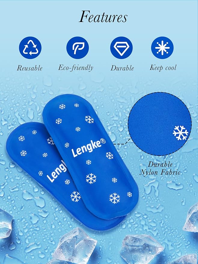 2PCS Ice Packs for Insulin Cooler Travel Case, Reusable Ice Packs for Travel, Small TSA Approved Travel Ice Packs by LengKe