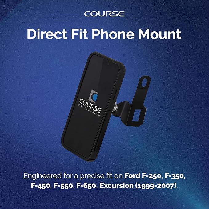 Course Motorsports Direct Fit Phone Mount | MagSafe Compatible | Magnetic Non Charging Head | Car Phone Holder | Compatible with Ford F-250 F-350 F-450 F-550 F-650 Excursion (1999–2007) – Left Side