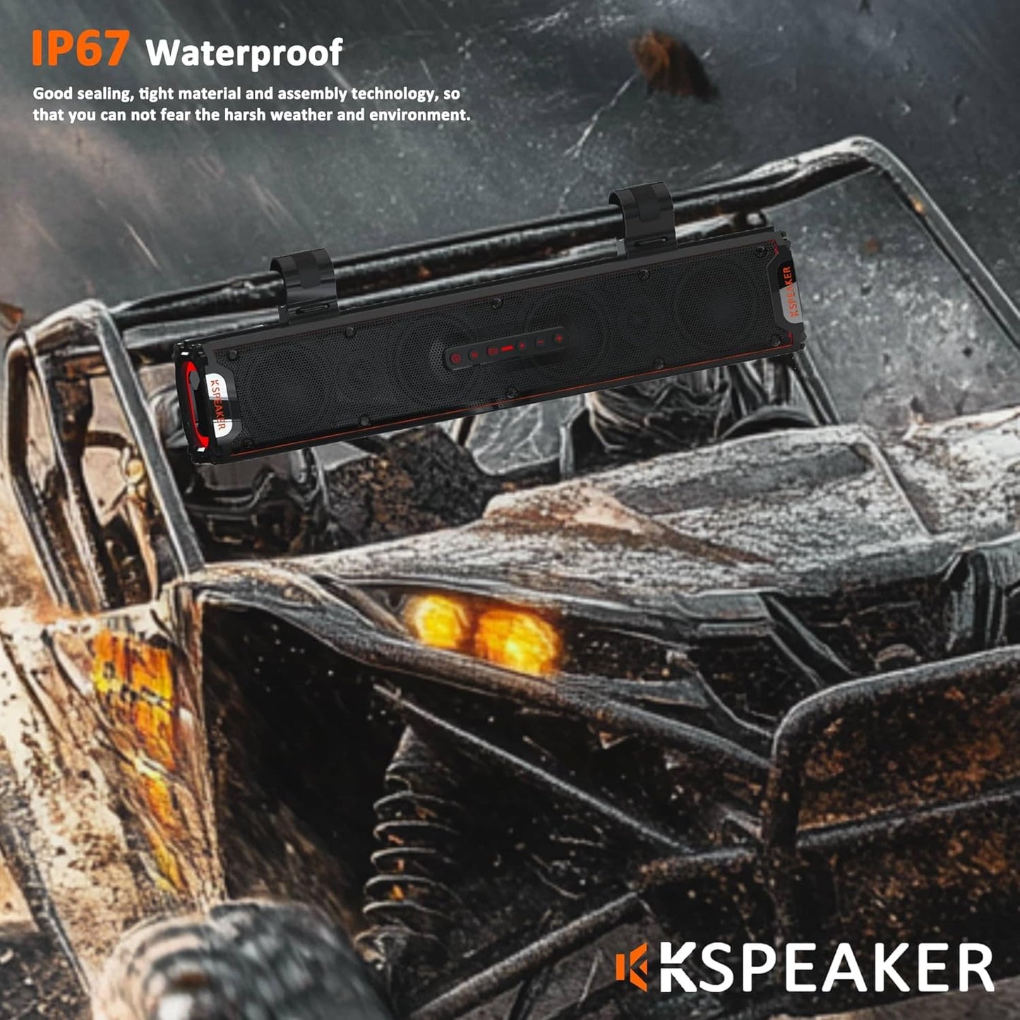 UTV Sound Bar ATV Sound Bar Golf Cart Soundbar UTV Speakers ATV Speaker Fourwheeler Speaker Marine RZR Boat Polaris Can Am