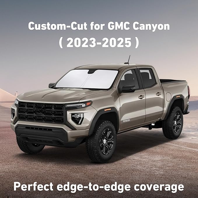 EcoNour Windshield Sunshade Compatible for GMC Canyon 2023 2024 2025, Sun Visor for Front Windshield & Window Sun Shade Cover, UV Heat Blocker & Protector, Car Accessories
