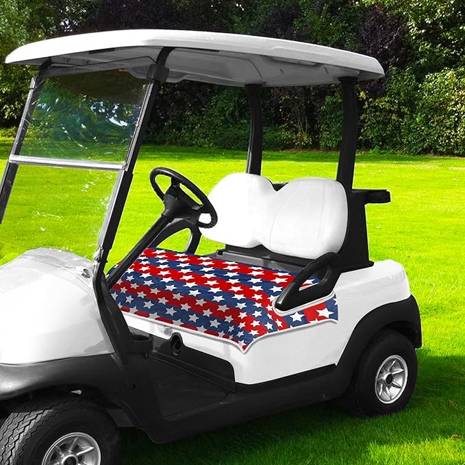 YOKYHOM American Flag Golf Cart Seat Covers for 2/4-Seater, Patriotic USA Seat Towel Blanket Keeps Seats Cool & Clean for Summer, Microfiber Fits EZGO, Club Car, Yamaha, 51"x31"